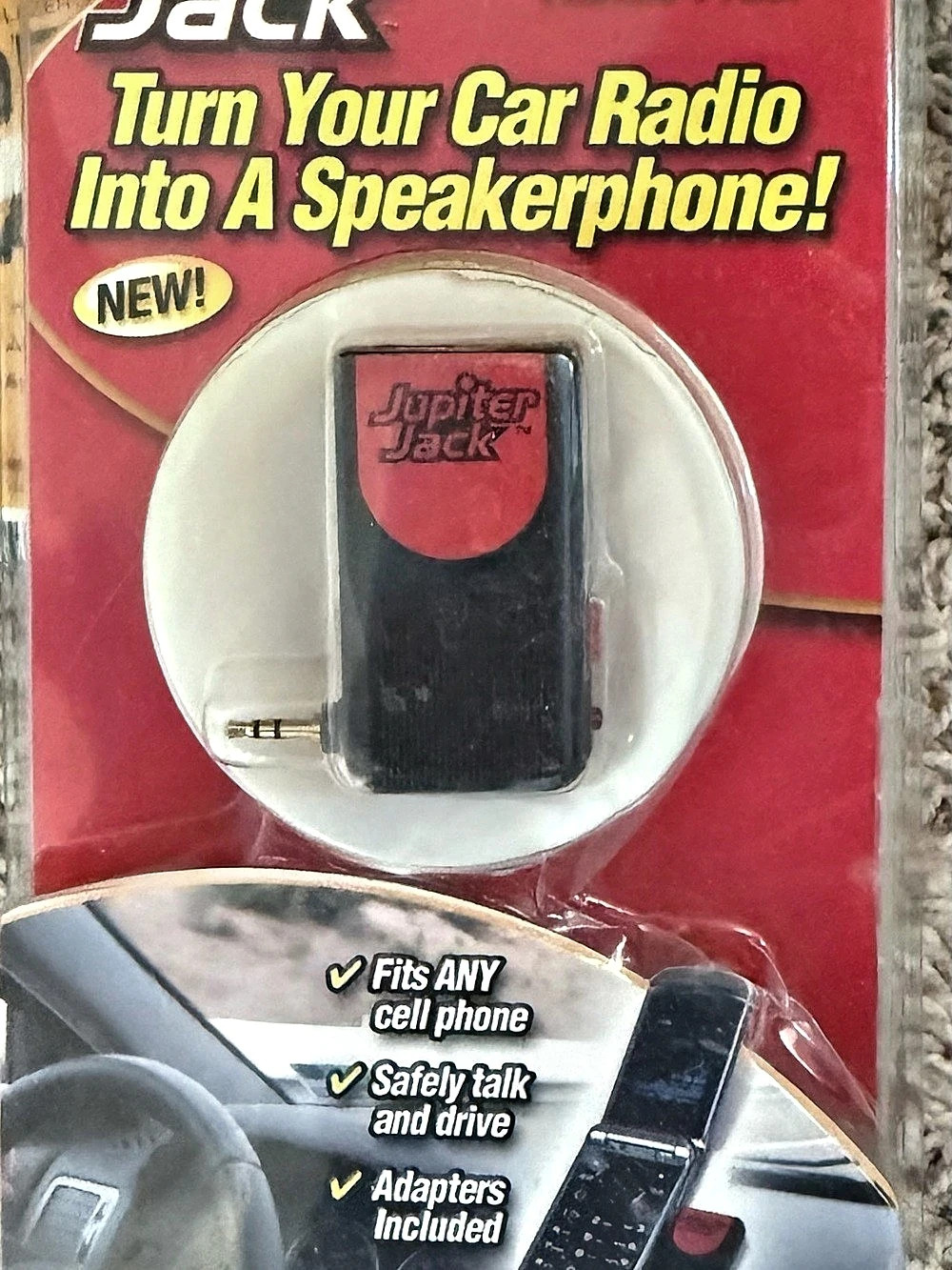 Jupiter Jack Cell Phone Car Speakerphone Adapter NWT